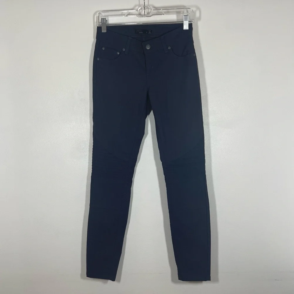 Prana Brenna Pants Skinny Ribbed Moto Skinny Jeans Gray Sz 0